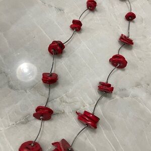 Elegant Red Beaded Necklace
